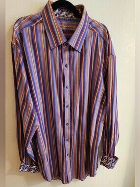 Robert Graham - Men's Purple Multi-Stripe Dress Shirt